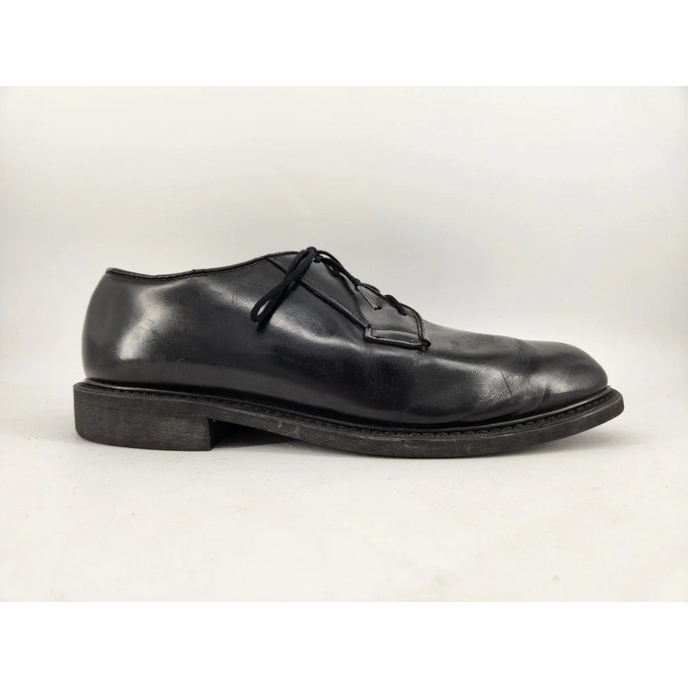 Bates Oxford Shoes Mens 9 D Black Leather Plain Toe GI Military Uniform Dress